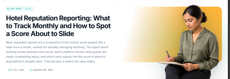 Hotel Reputation Reporting: What to Track Monthly and How to Spot a Score About to Slide